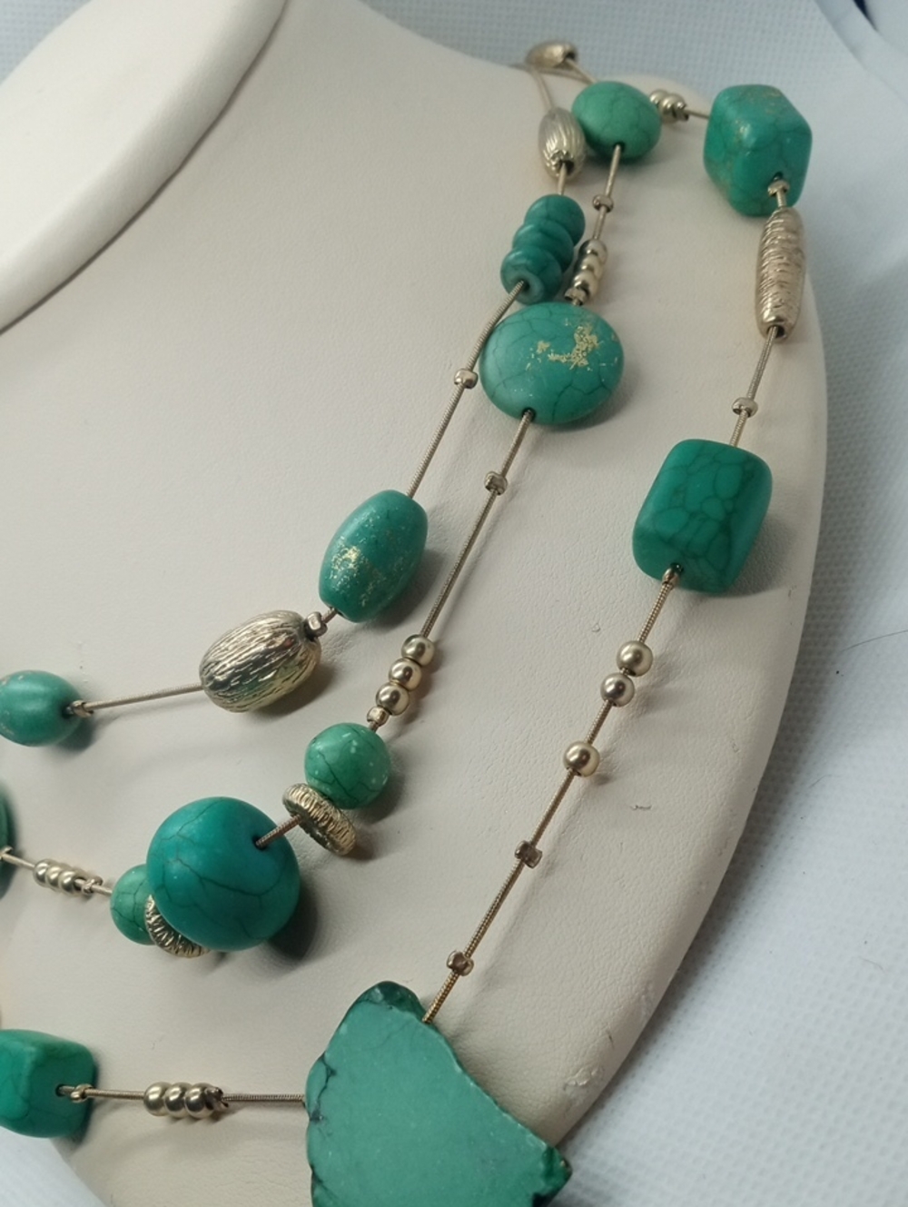 CHICO'S TRIPLE STRAND CASCADE NECKLACE - Picture 3 of 7